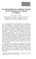 La réglementation des conditions d'emploi par la corporation de la banque en Espagne