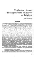 Tendances récentes des négociations collectives en Belgique
