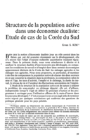 Structure de la population active dans une économie dualiste: etude de cas de la Corée du Sud