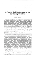 A plan for full employment in the developing countries