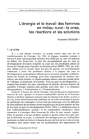 L'énergie et le travail des femmes en milieu rural: la crise, les réactions et les solutions