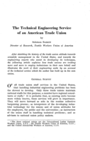 The technical engineering service of an American trade union