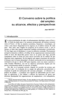 El convenio sobre la política del empleo: su alcance, efectos y perspectivas