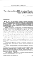 The reform of the EEC structural funds: hopes and limitations