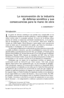 La reconversión de la industria de defensa soviética y sus consecuencias para la mano de obra