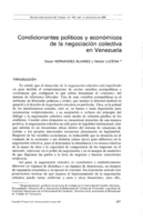 Condicionantes políticos y económicos de la negociación colectiva en Venezuela