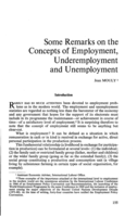 Some remarks on the concepts of employment, underemployment and unemployment