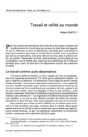 Travail et utilité au monde