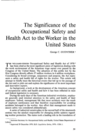 Significance of the occupational safety and health act to the worker in the United States