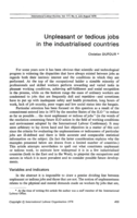 Unpleasant or tedious jobs in the industrialised countries