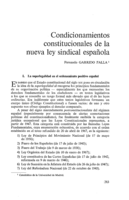 Condicionamientos constitucionales de la nueva ley sindical española