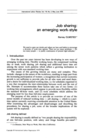 Job Sharing: an emerging work-style