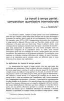Le travail à temps partiel: comparaison quantitative internationale