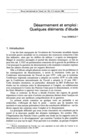 Désarmement et emploi: quelques éléments d'étude