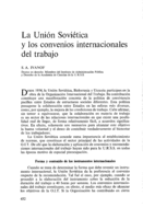 La Unión Soviética y los convenios internacionales del trabajo