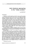 Latin American approaches to the 'Indian problem'