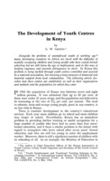 The sevelopment of youth centres in Kenya