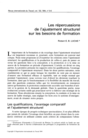 Les répercussions de l'ajustement structurel sur les besoins de formation