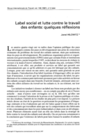 Label social et lutte contre le travail des enfants: quelques réflexions