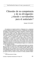 Cláusulas de no competencia y de no divulgación: ¿vínculo o servidumbre para el asalariado?