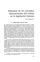 Influencia de los convenios internacionales del trabajo en la legislación francesa