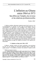 L'inflation au Ghana entre 1964 et 1975: ses effets sur l'emploi, les revenus et les relations professionnelles