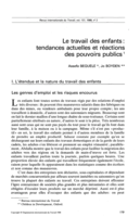 Le travail des enfants: tendances actuelles et réactions des pouvoirs publics