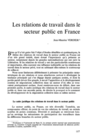 Les relations de travail dans le secteur public en France