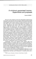 A minimum guaranteed income: experiments and proposals