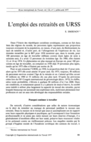 L'emploi des retraités en URSS