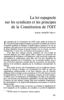 La loi espagnole sur les syndicats et les principes de la Constitution de l'OIT