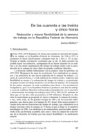 De las cuarenta a las treinta y cinco horas: reducción y mayor flexibilidad de la semana de trabajo en la República Federal de Alemania