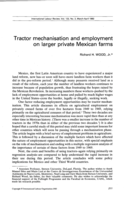 Tractor mechanisation and employment on larger private Mexican farms