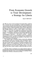 From economic growth to total development: a strategy for Liberia