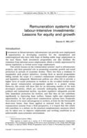 Remuneration systems for labour-intensive investments: lessons for equity and growth