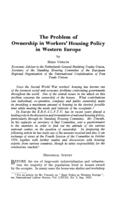 The problem of ownership in workers' housing policy in Western Europe
