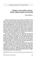 Strikes in the public service: some determinants and trends