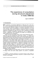 The experience of consultation during structural adjustment in India (1990-92)