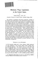Minimum wage legislation in the United States