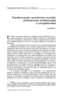 Transformación económica mundial, calificaciones profesionales y competitividad