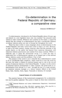 Co-determination in the Federal Republic of Germany: a comparative view