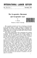 The co-operative movement and co-operative law