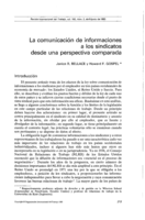 La comunicación de informaciones a los sindicatos desde una perspectiva comparada