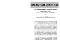 Las relaciones entre la producción efectiva y la productividad obrera en algunas ramas importantes de la industria