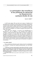 La participation des travailleurs et les politiques du personnel au Royaume-Uni: quelques études de cas