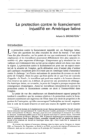 La protection contre le licenciement injustifié en Amérique latine