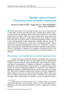 Worker retrenchment: preventive and remedial measures