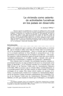 La vivienda como asiento de actividades lucrativas en los países en desarrollo