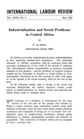 Industrialisation and social problems in Central Africa