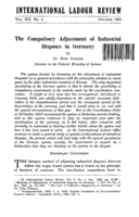 The compulsory adjustment of industrial disputes in Germany